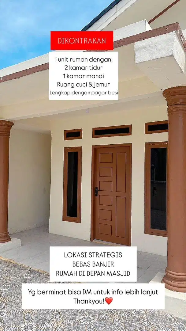 Rumah kontrakan Lokasi strategis  (khusus Muslim)