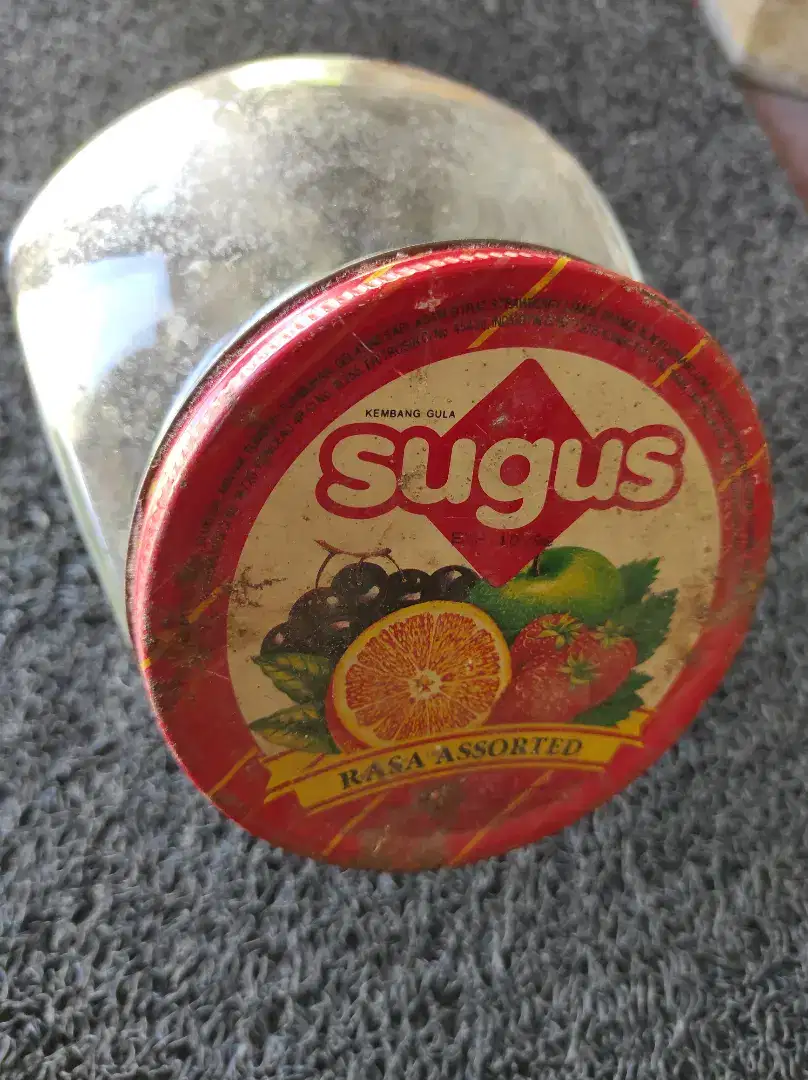 Botol toples wadah permen sugus lawas jadul antik
