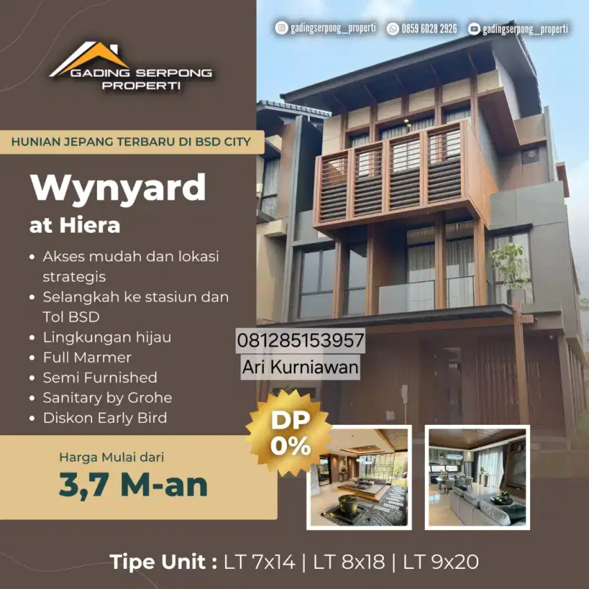 Terbaru! WYNYARD at hiera bsd city BOOMING! High spec BEST LOCATION