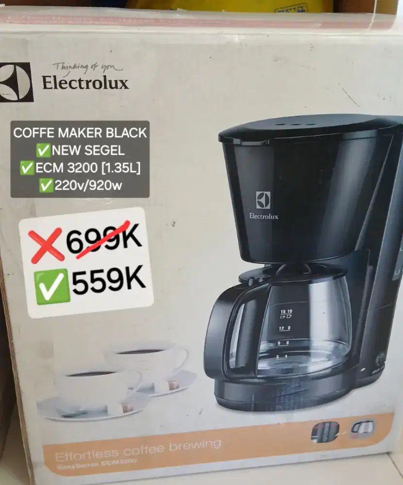 FREE BREAD TOASTER+Coffee Maker ECM3200 Black1.35L [dapat 2item =399K]