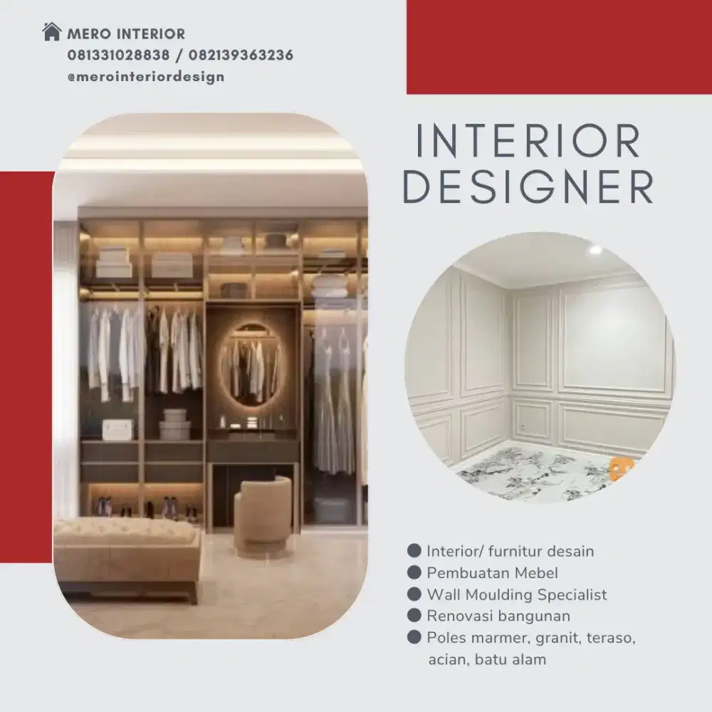 Jasa desain interior pembuatan mebel dan wall moulding