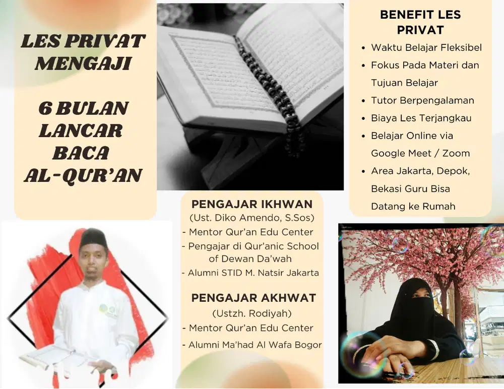 JASA PRIVAT NGAJI TAHSIN, TAHFIDZ, IQRO, & B. ARAB (ONLINE & OFFLINE)