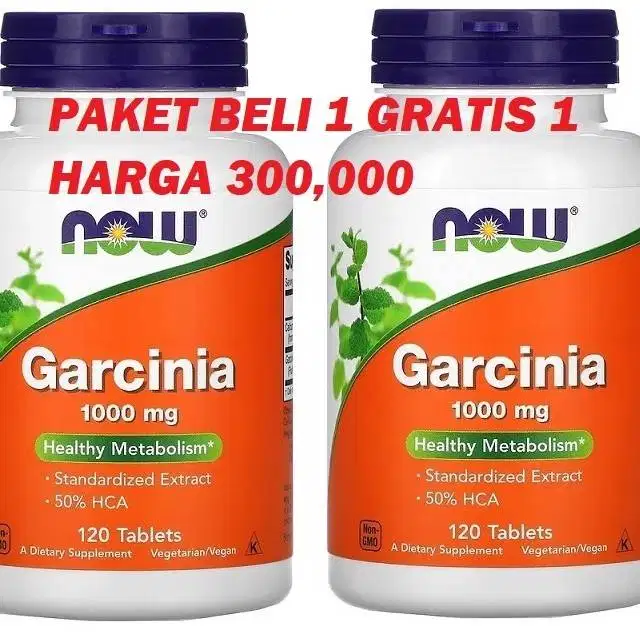 BUY 1 GET I FREE, NOW FOODS GARCINIA CAMBOGIA 1000MG 120 TABLETS