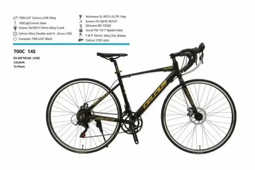 Roadbike Celcius Luxe 1012 MT 700C (PROMO) Black Gold