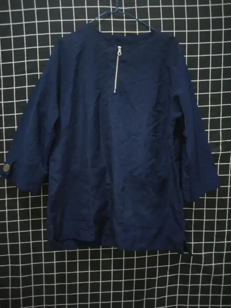 Atasan gamis biru Dongker