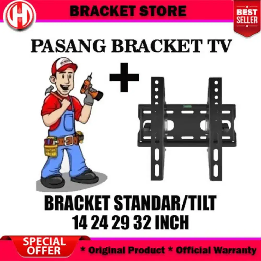 Bracket TV plus Pemasangan