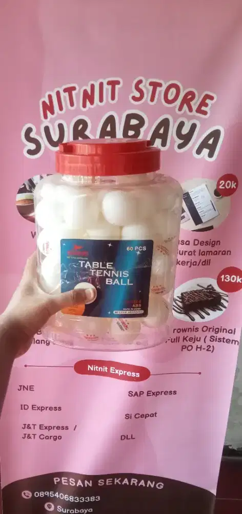 Bola pingpong putih 1 toples 60pcs