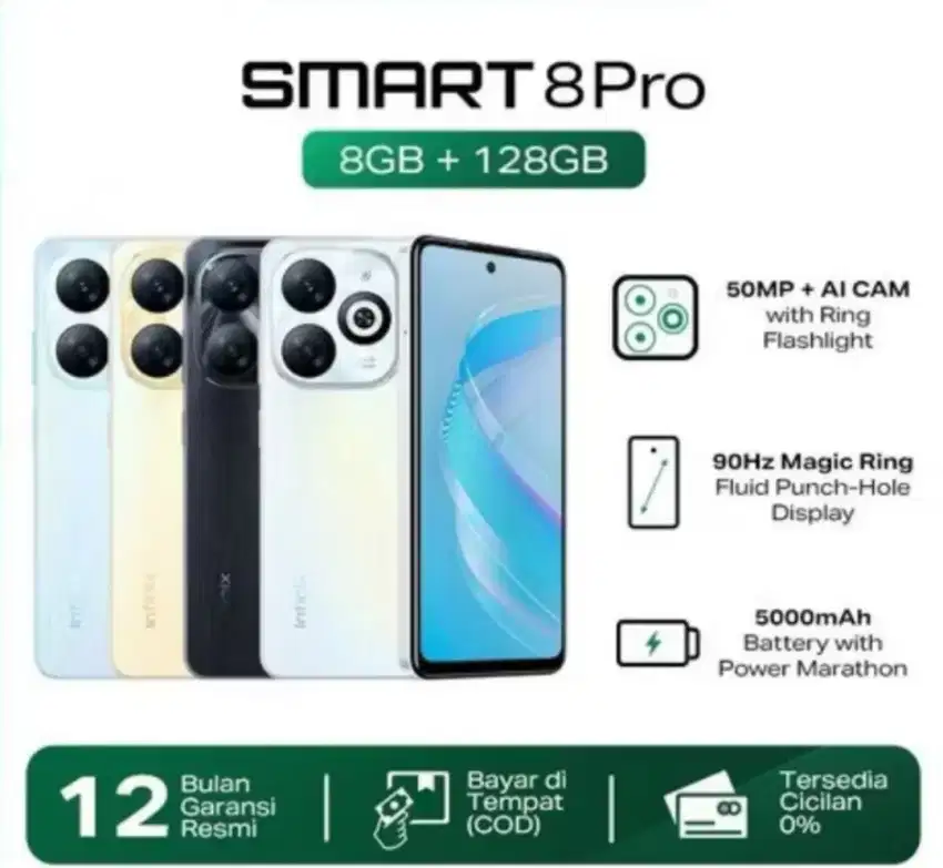 Infinix Smart 8 Pro - Ram 8 GB Internal 128 GB - 90Hz