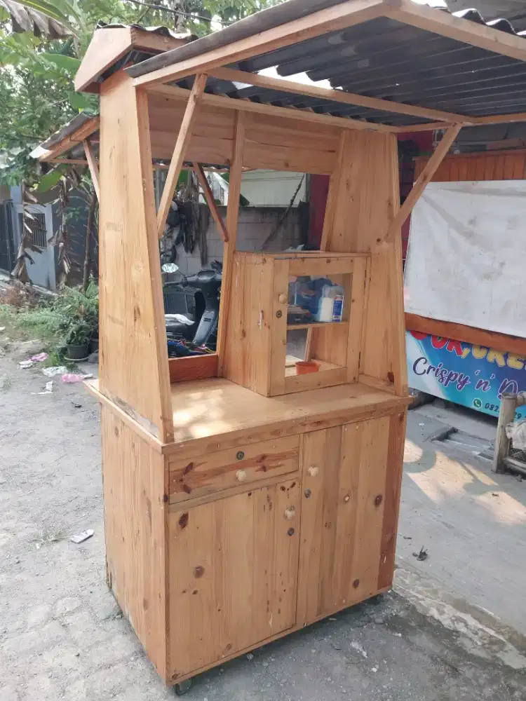 Gerobak kayu jati belanda desain minimalis bisa tukar tambah motor