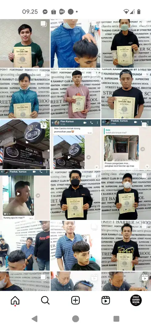 Kursus privat potong rambut barber barbershop Surabaya