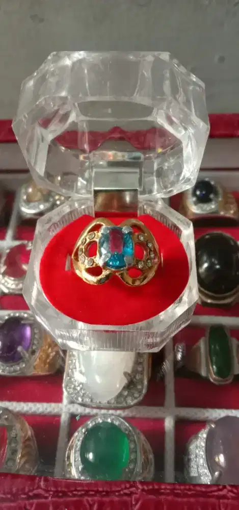 Natural Blue Topas wanita + memo