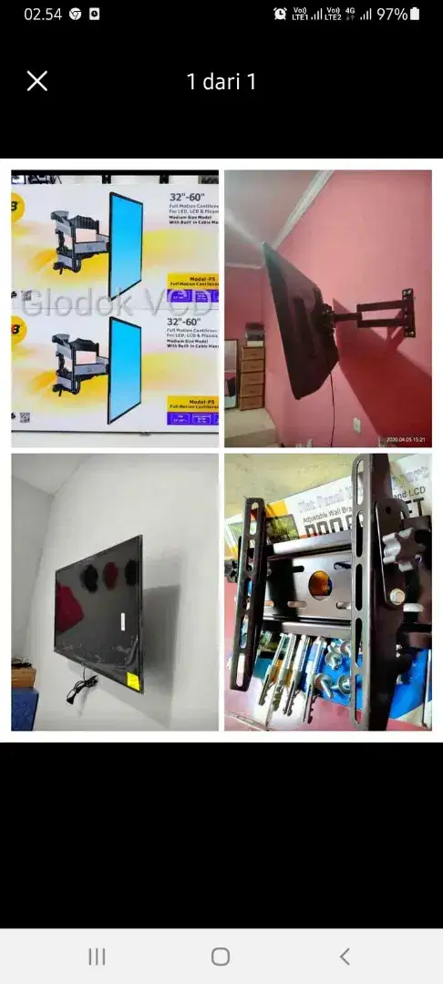 Bracket tv led lcd terima jsa pasang serta bracket ny