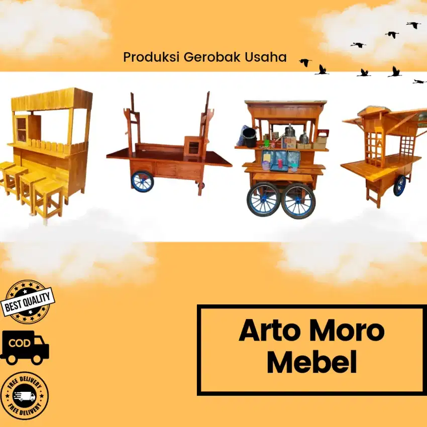 Gerobak Angkringan gerobak dinsum gerobak motor dll bayar COD