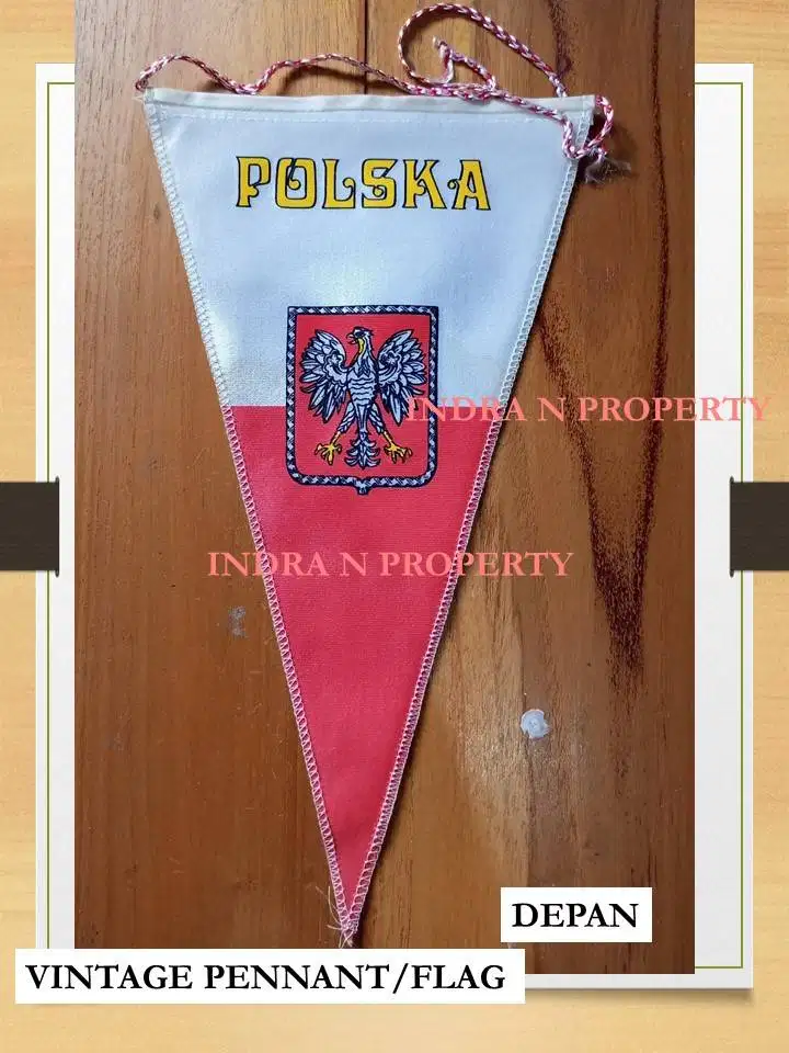 PENNANT FLAG SOUVENIR BANNER VINTAGE - POLSKA (POLANDIA)