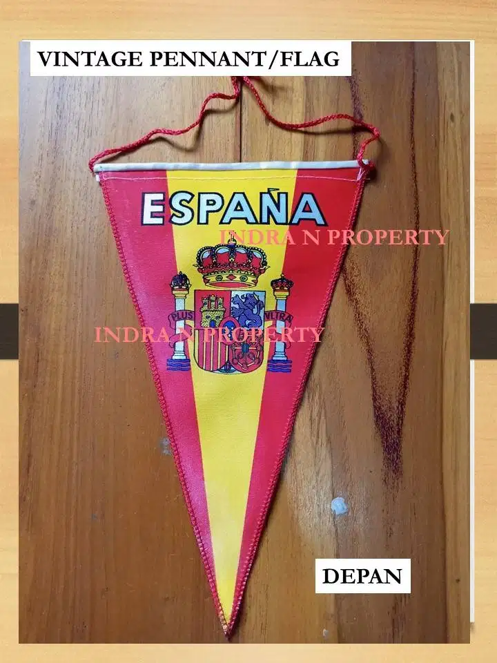 PENNANT FLAG SOUVENIR BANNER BENDERA VINTAGE - ESPANA (SPANYOL)