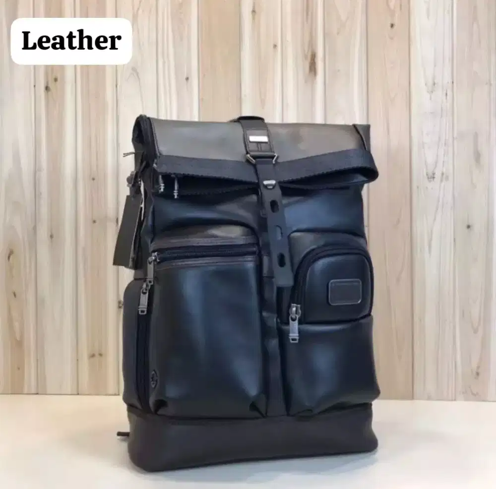Tas Tumi Luke Roll Alpha Bravo Backpack Men Leather Black