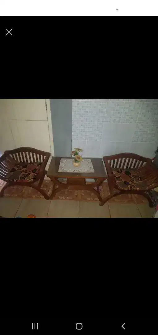 Jual cpt 1set kursi teras kayu jati ukir seken