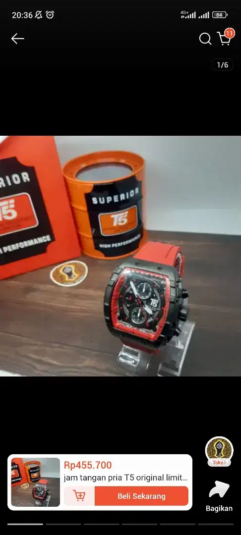 T5 warna merah mulus