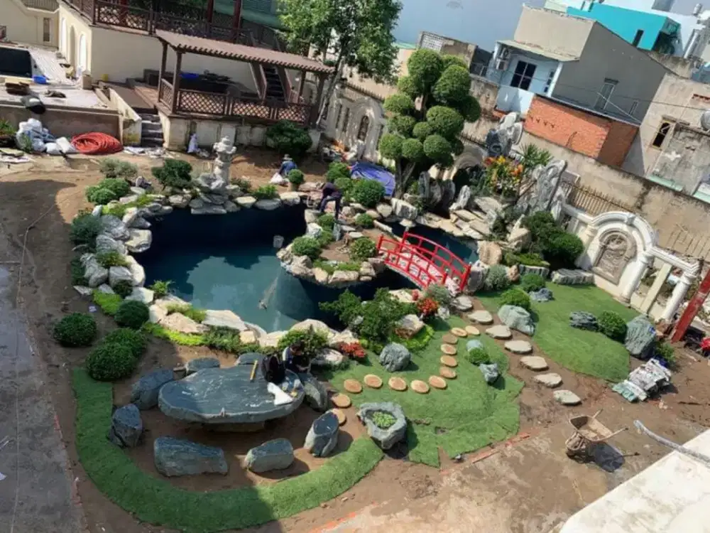 Jasa pembuatan kolam relief koolam ikan koi dll