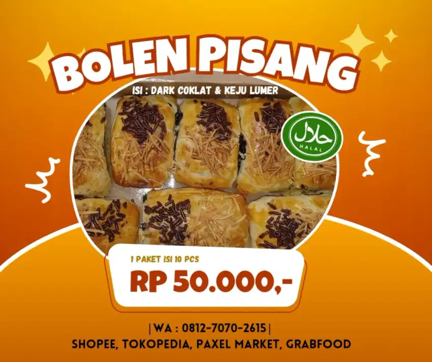 Bolen Pisang dengan isian Dark Coklat & Keju Lumer