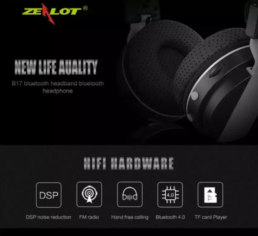 Headset Bluetooth ZEALOT B17 Stereo Headphone , Tf , Radio