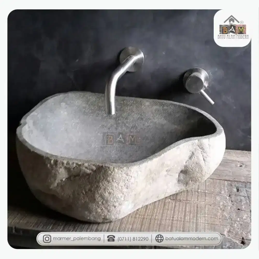Tersedia berbagai macam varian model wastafel Marmer Alam asli