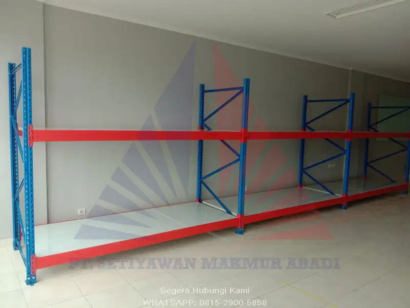 RAK GUDANG TYPE SHELVING HARGA BERSAING KAPASITAS 1TON PER SUSUN LEVEL