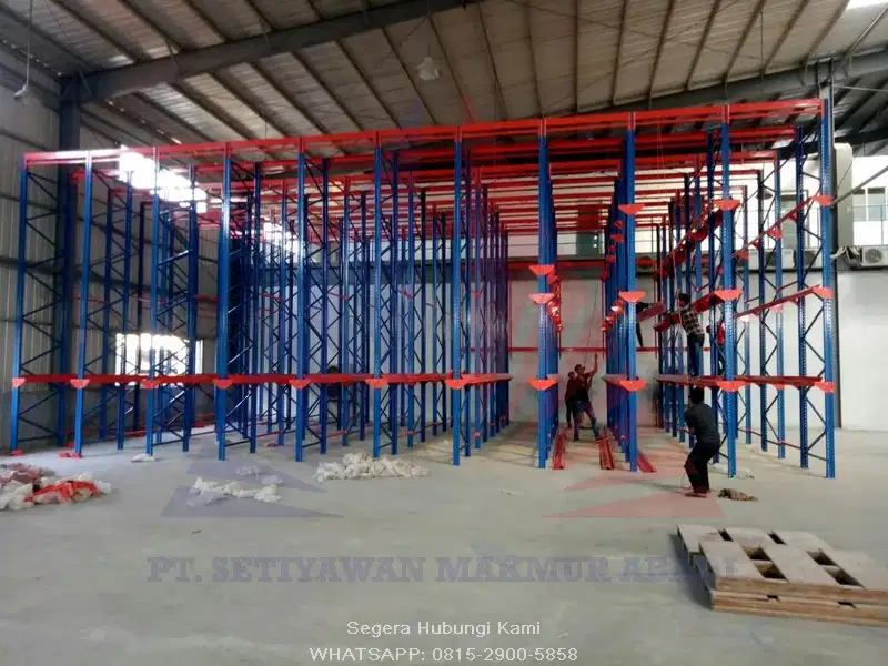 DRIVE IN RAK GUDANG KAPASITAS 1TON-2 TON PER PALET HARGA TERBAIK