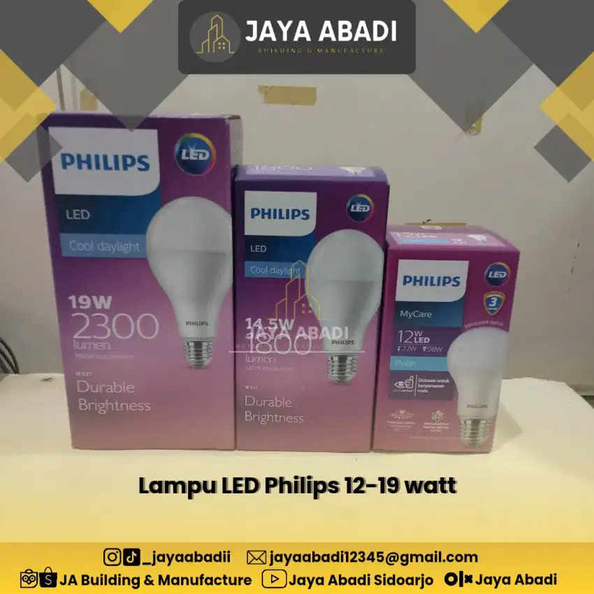 Lampu LED Philips 12, 14.5 dan 19 watt