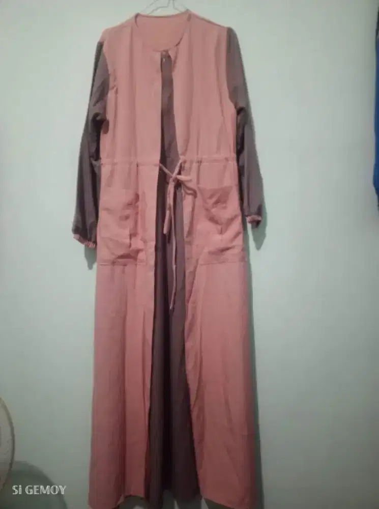 Gamis pink coklat