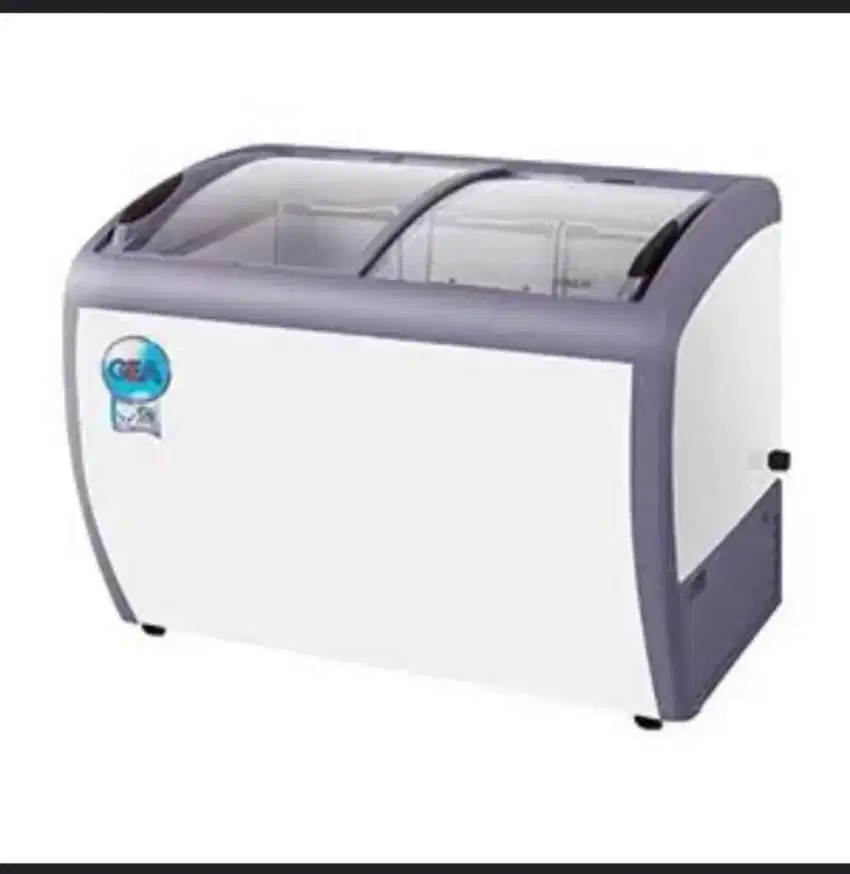 Cuci gudang New GEA Sliding Curve Glass Freezer SD-360BY Garansi
