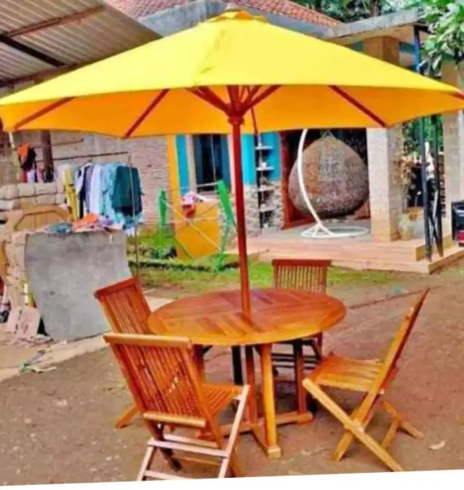 Meja payung set taman