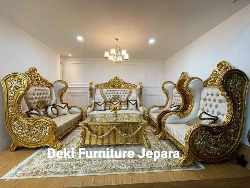 Set Sofa Ruang Tamu Mewah Jati Elegan Kursi Tamu Jati Modern Jepara