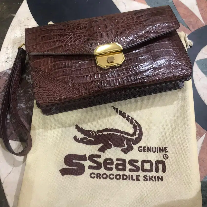 tas clutch kulit croco asli 100% original