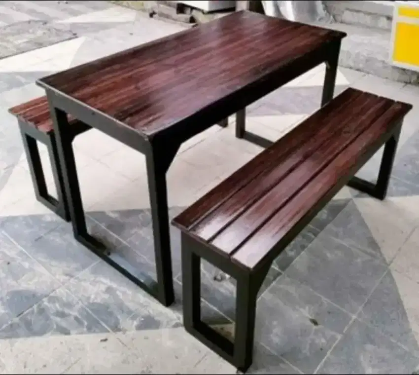 1set meja makan+4kursi panjang bisa custom