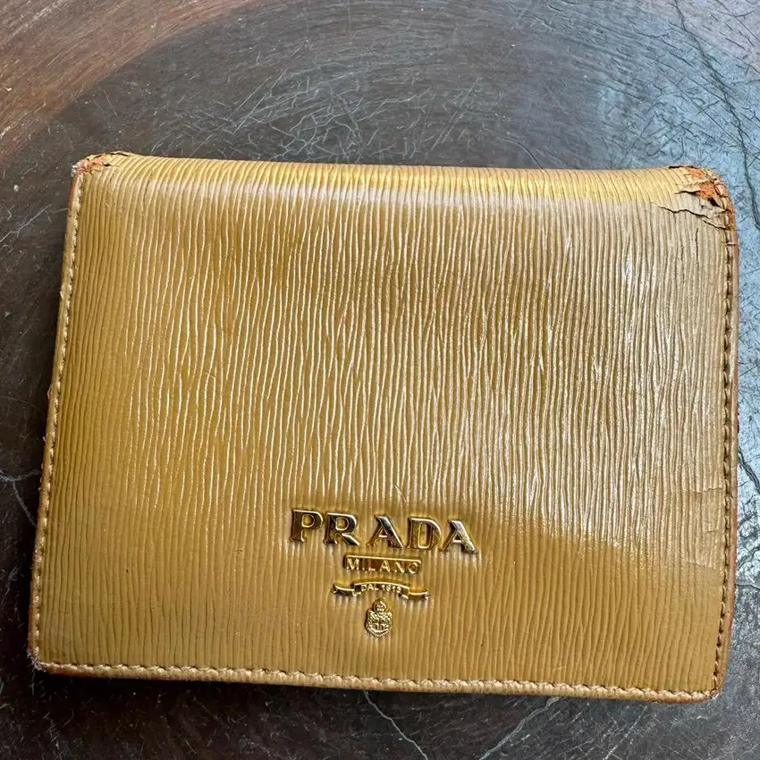 Prada Bifold Leather Wallet Caramel Women Vitello Move 1MV204 Original