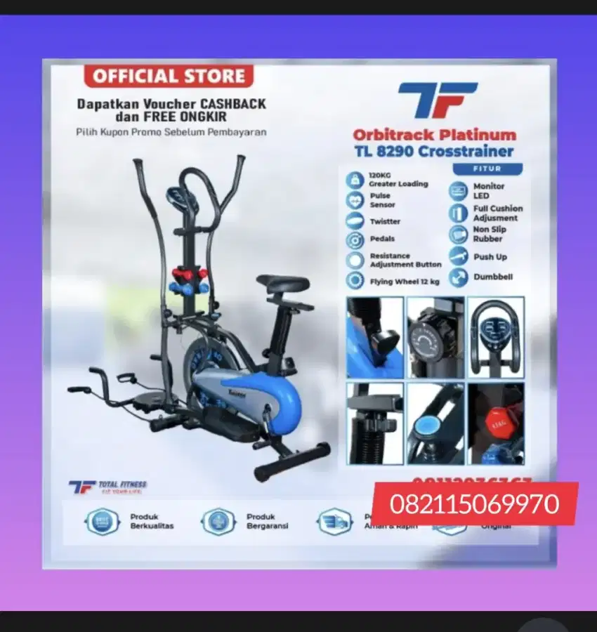 Sepeda statis murah alat fitnes tredmill gym promo