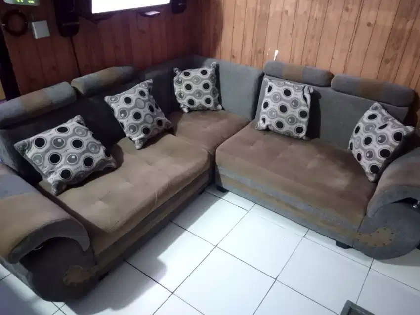 Sofa L plus meja second