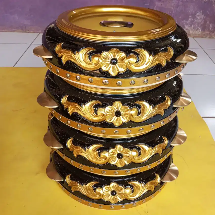 REBANA HADROH UKUR 30 CM MOTIF UKIR BAHAN KAYU MAHUNI