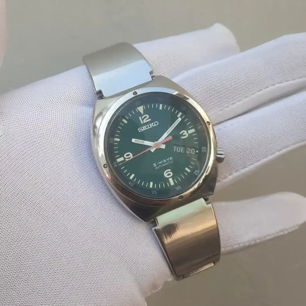 Jam Seiko S-Wave Green Dial 7S26-0120 Automatic Vintage Bekas Original