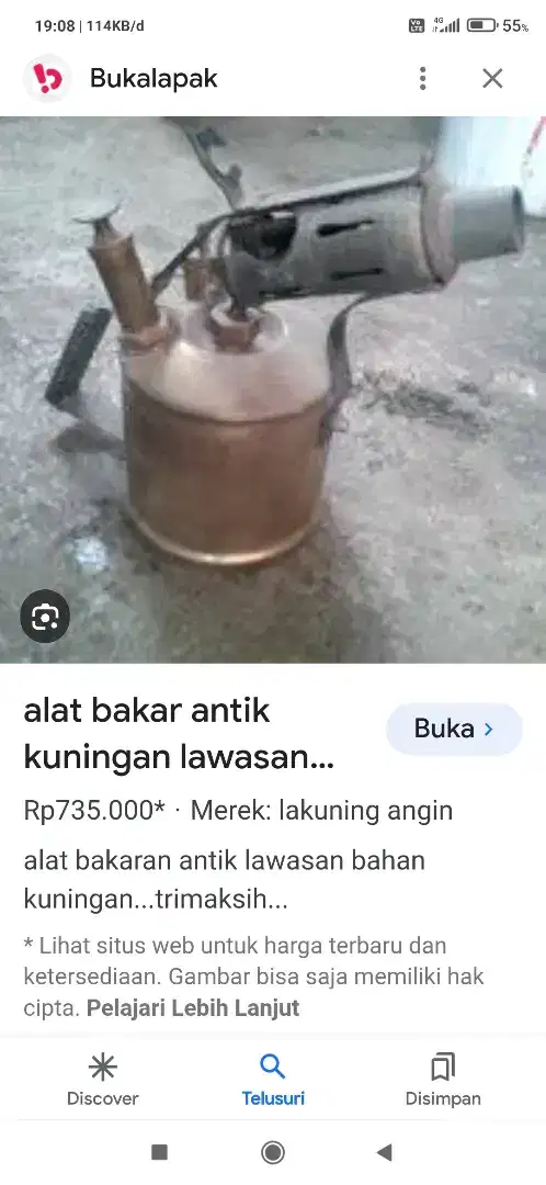 Di jual alat pembakaran