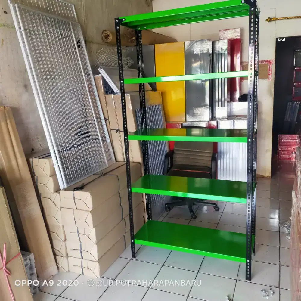 Rak gudang serbaguna bahan full besi cat powder coding