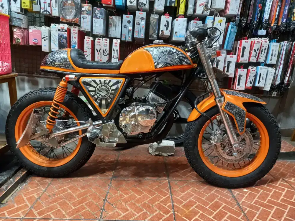 Suzuki satria 120 2 tak modif modifikasi custom caferacer cafe racer