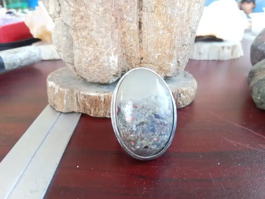 Cincin batu akik lumut atau moss agate #2