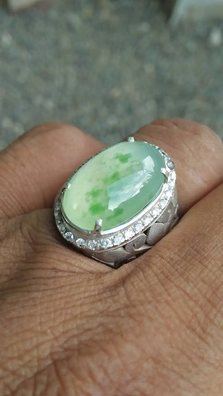 Idocrase Ice Jade Lumut Kristal Bersih Dim 18x13x6