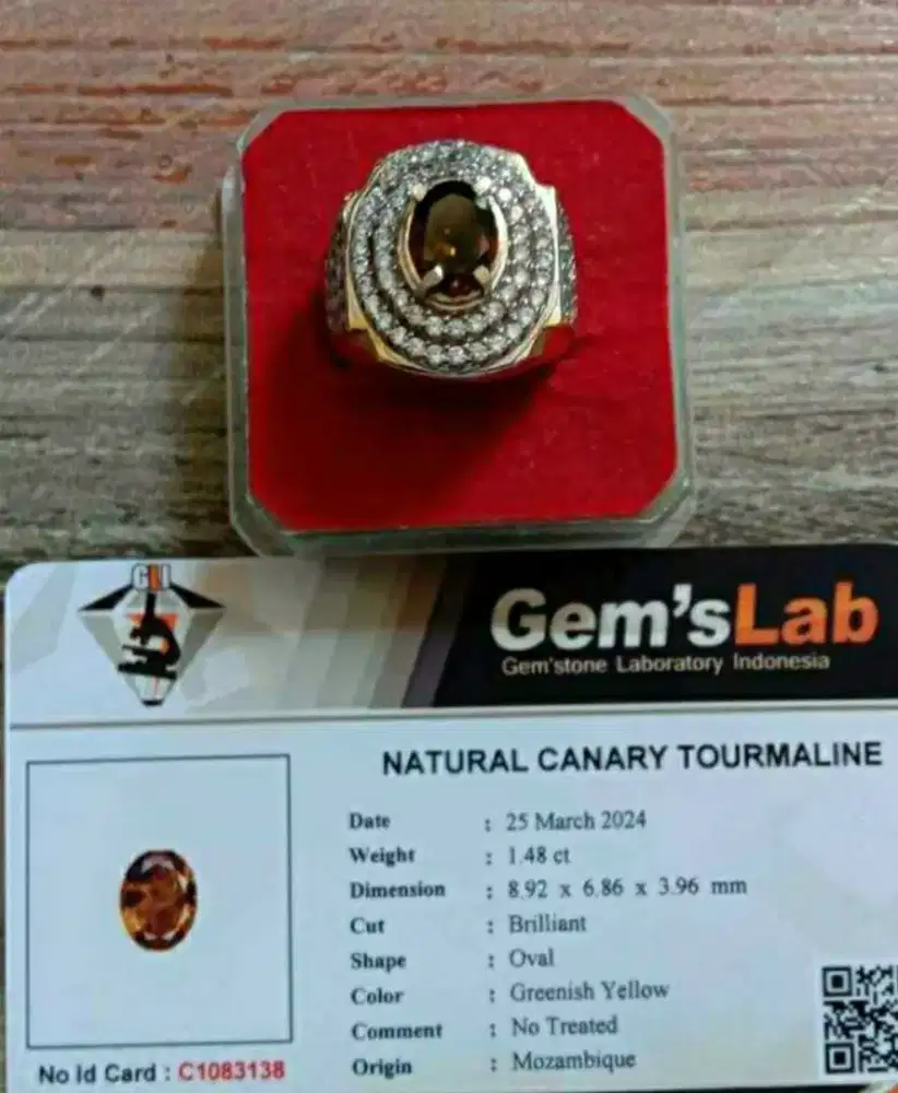 Cincin Batu Permata Natural Tourmaline