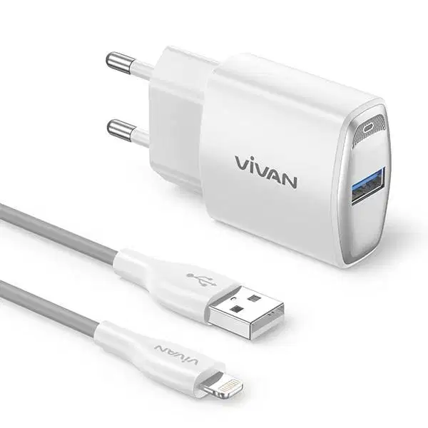 Charger VIVAN Power Oval 3C TYPE C / 3L IPHONE LIGHTNING 3A 18W Origin