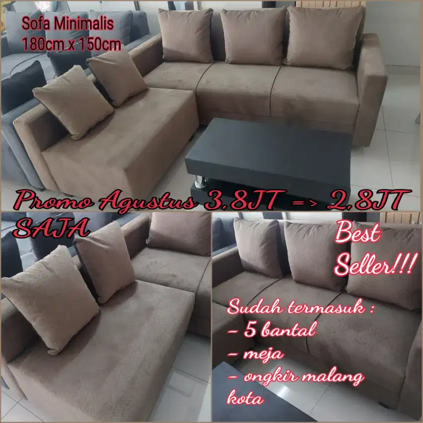 Sofa L Putus dimensi 180x150cm Murah Hokky Malkot