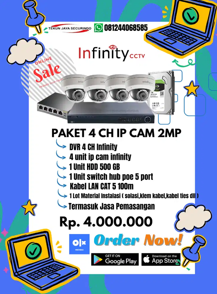 PAKET 4 TITIK IP CAM INFINITY