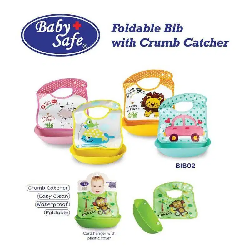 Baby Safe Celemek Makan Bayi Bib Crumb Catcher